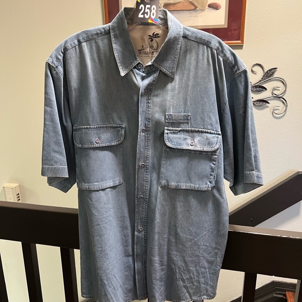 Bugle Boy Light Blue Denim Shirt Size Medium #258DAGO